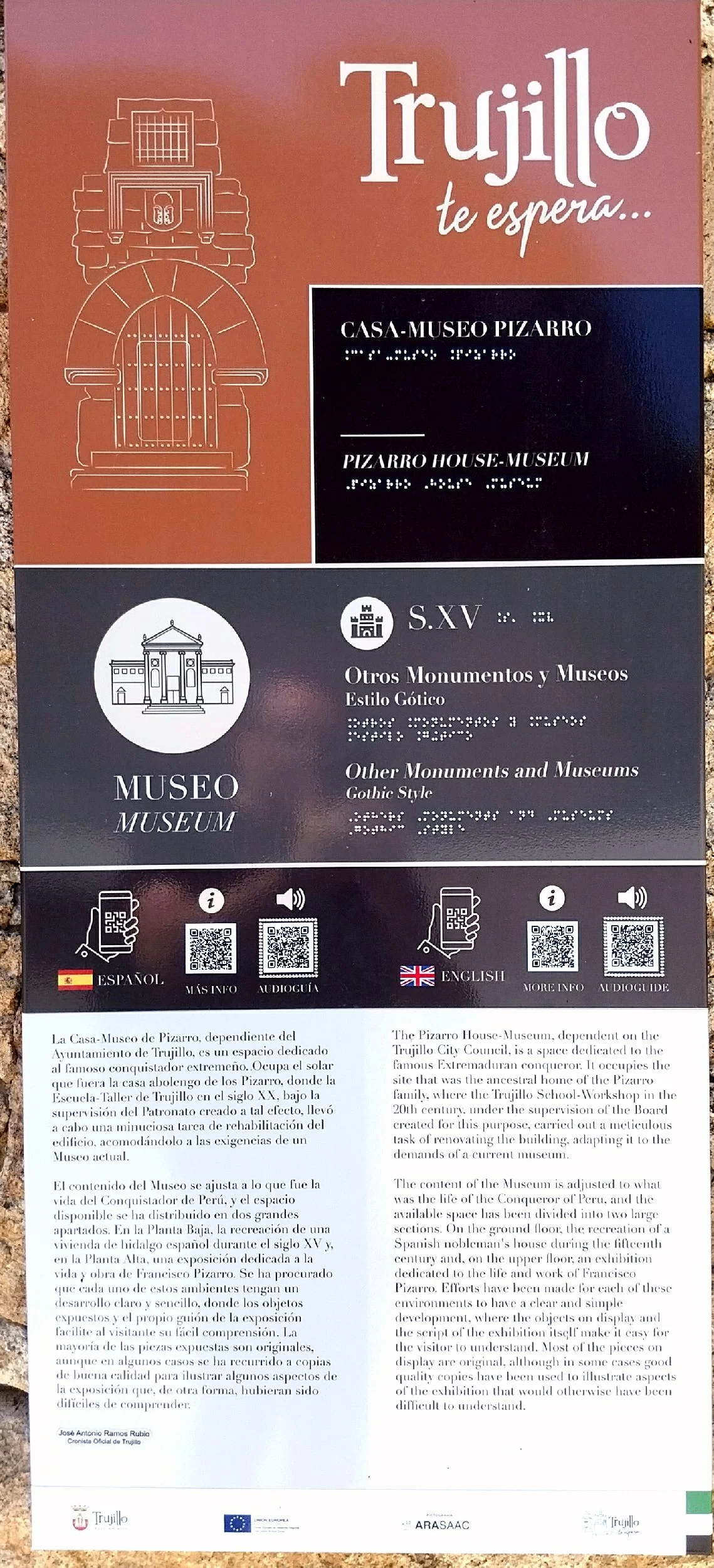 Fachada de la Casa Museo de Francisco Pizarro en Trujillo