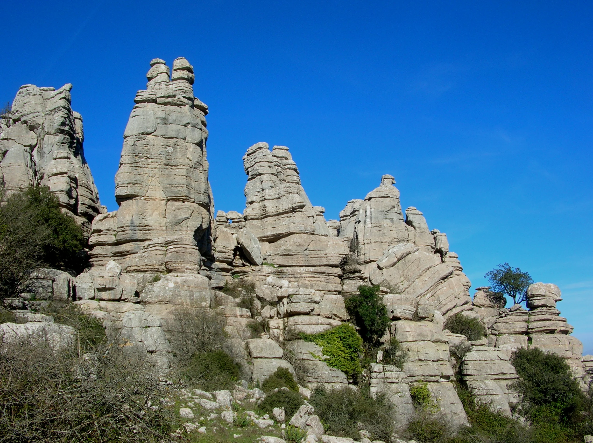 Formaciones de roca caliza en El Torcal de Antequera